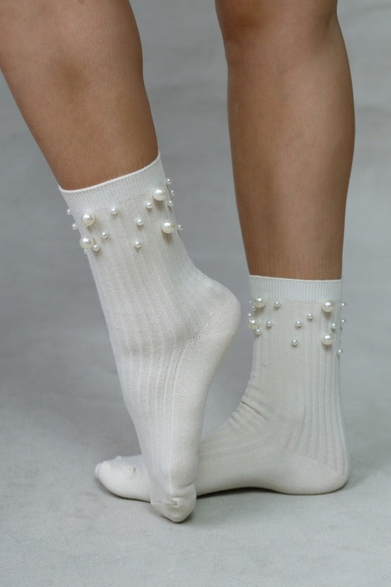 Pearl Ribbed Socks