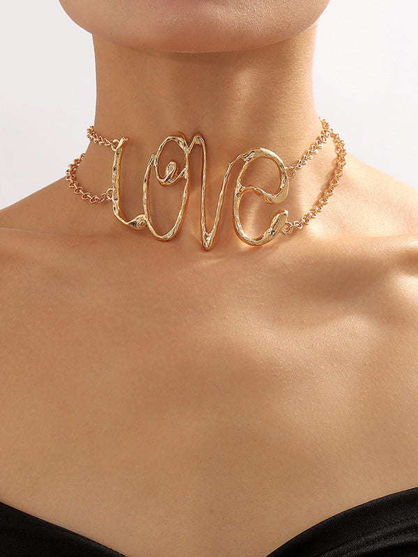 Chains Geometric Hollow Necklaces Accessories GOLD One_size