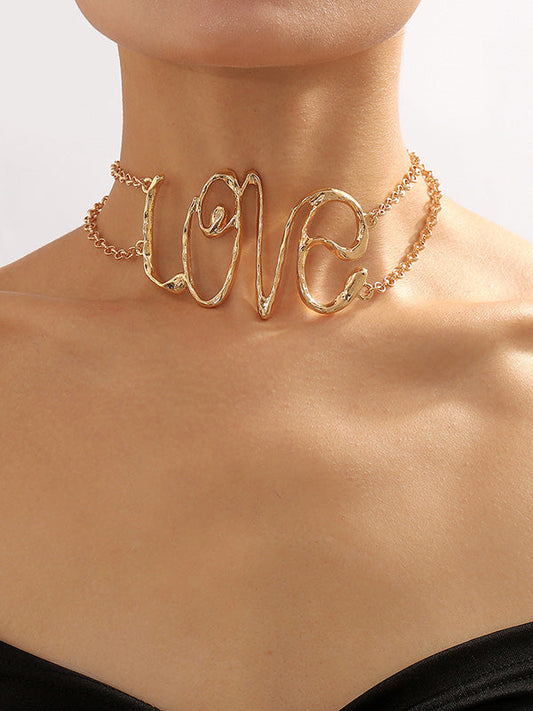 Chains Geometric Hollow Necklaces Accessories GOLD One_size