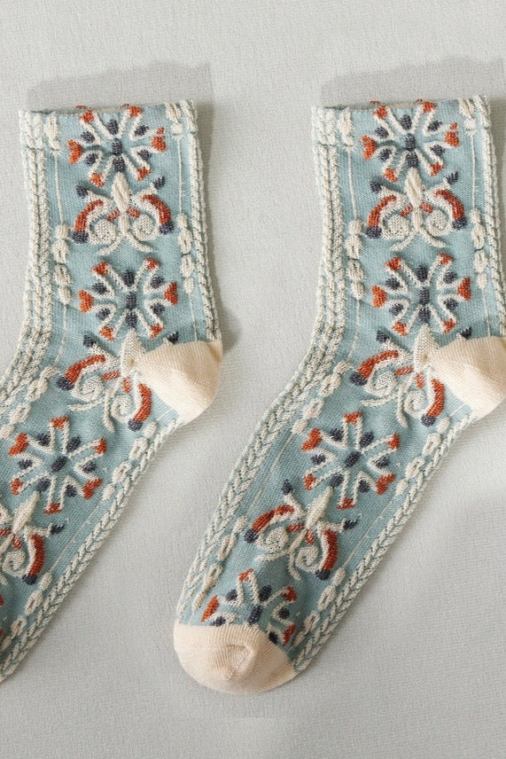 Patterned Teal Socks