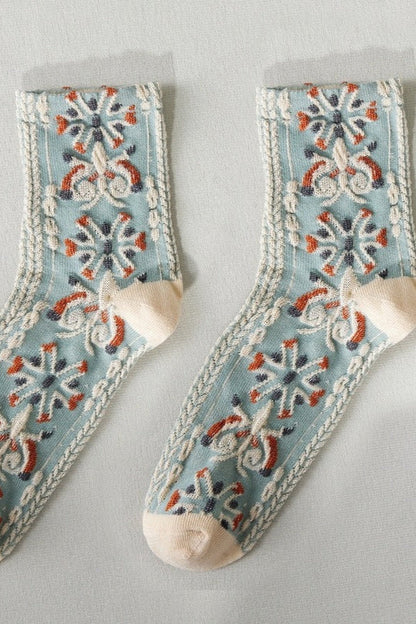 Patterned Teal Socks
