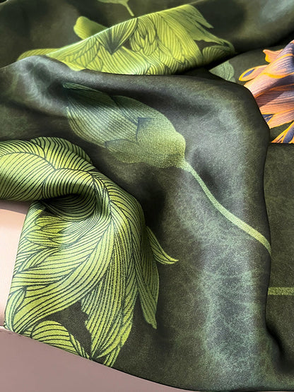 Flower Print See-Through Shawl&Scarf