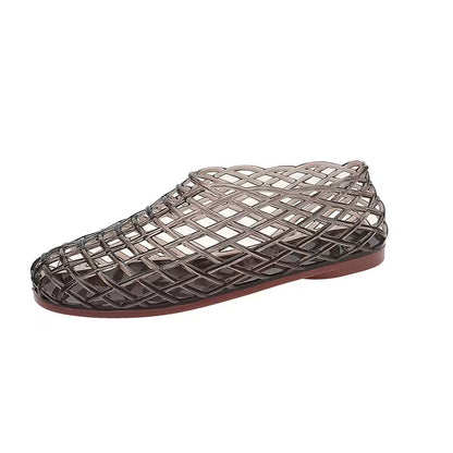 Women Lattice Jelly Shoes | Open-Toe Mesh Crystal Sandals | Summer | Beach Jelly Shoes