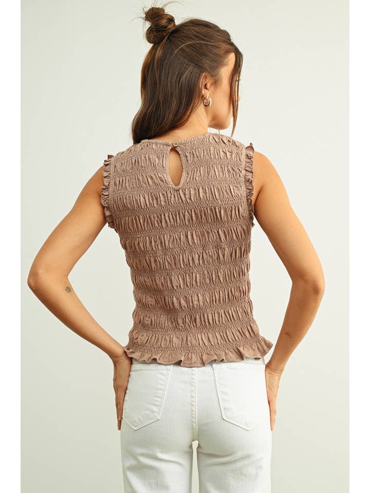 Sleeveless with All Over Smocking Top