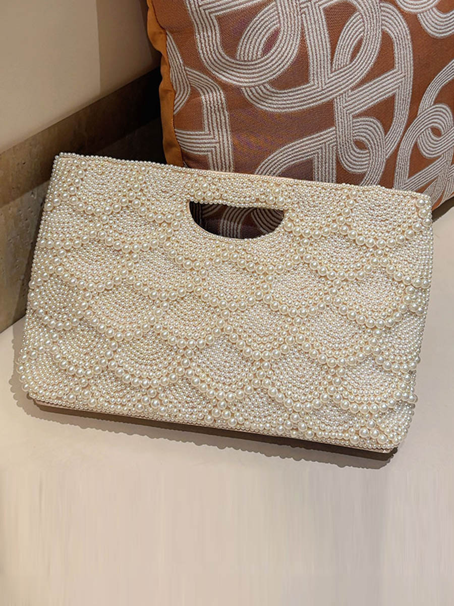 Solid Color Geometric Chains Handbags