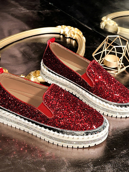 Sequined Round-Toe Shoes
