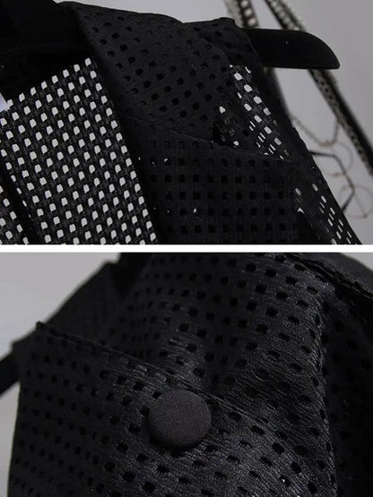 Original Simple Casual Solid Color Hollow Vest Outwear