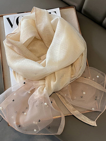 Sun-Protection Beaded See-Through Shawl&Scarf