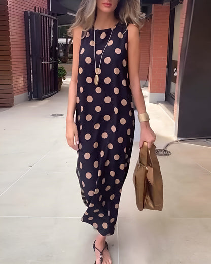 Harper | Women's Polka Dot Tummy Control Flowy Maxi Dress Cocktail