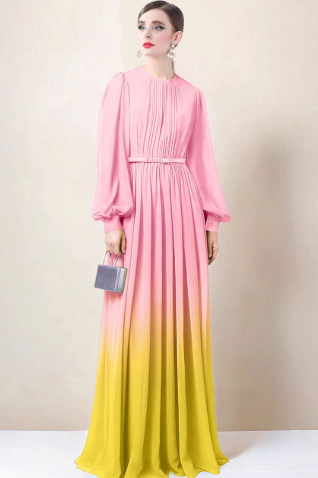 Sandra Long Sleeve Gradient Maxi Dress