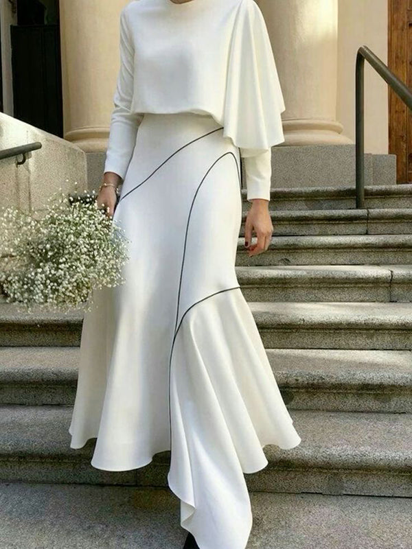 Jupes asymétriques amples à imprimé asymétrique et à fentes 