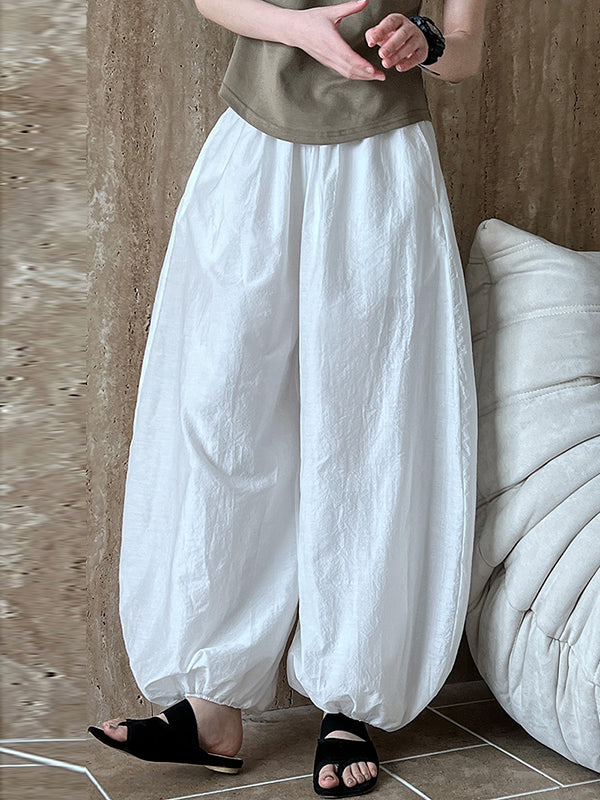 Haremshose mit hoher Taille, Elastizität, einfarbig, Hose mit geteiltem Gelenk 