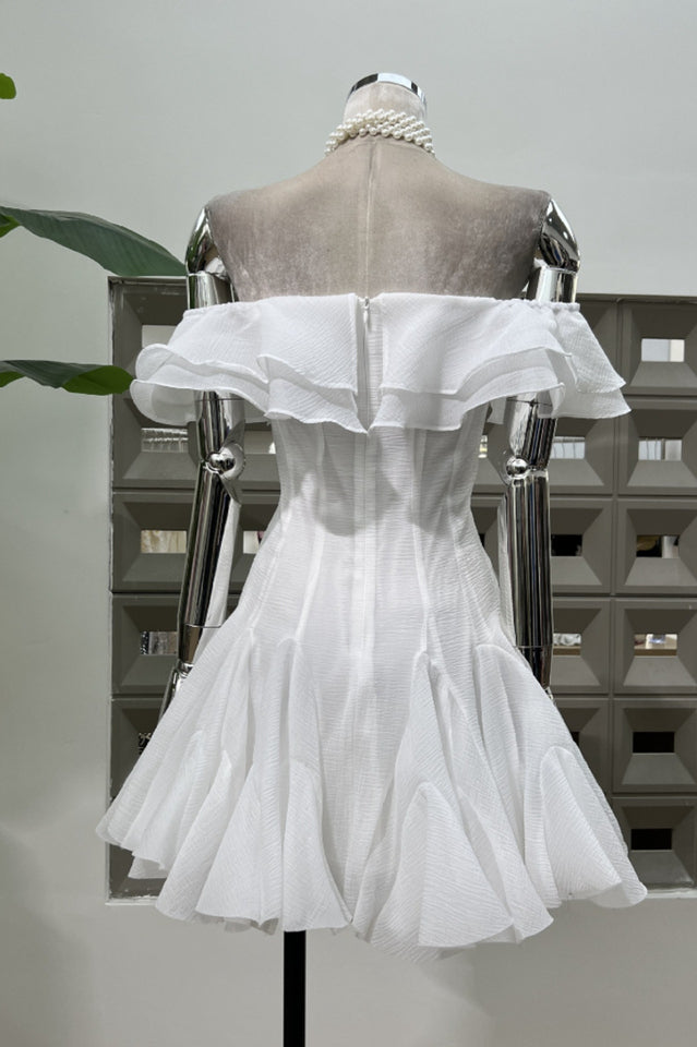 Vita Off Shoulder Ruffle Mini Dress