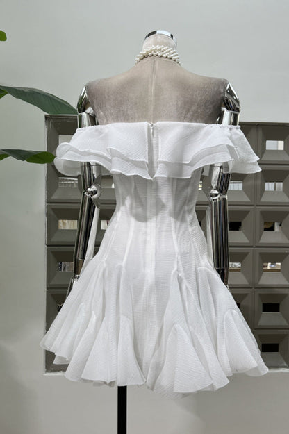 Vita Off Shoulder Ruffle Mini Dress