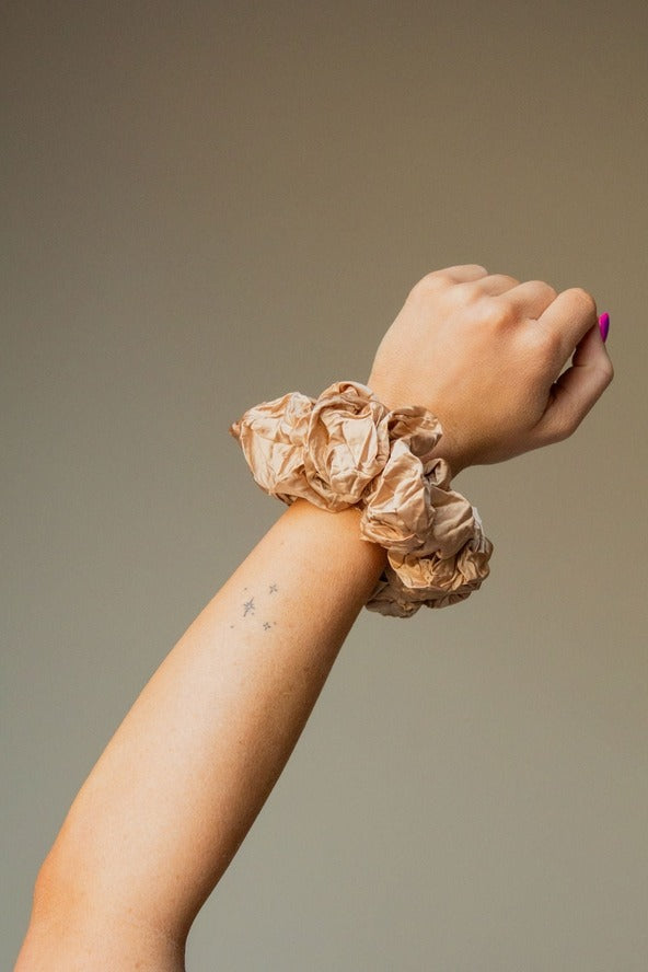 Silky Champagne Jumbo Scrunchie