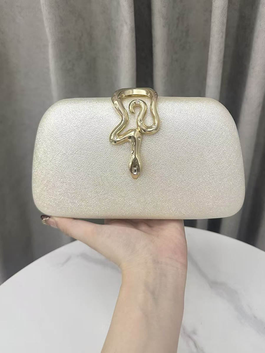 Irregularity Chains Lock Shiny Crossbody Bags Evening Bags Clutches