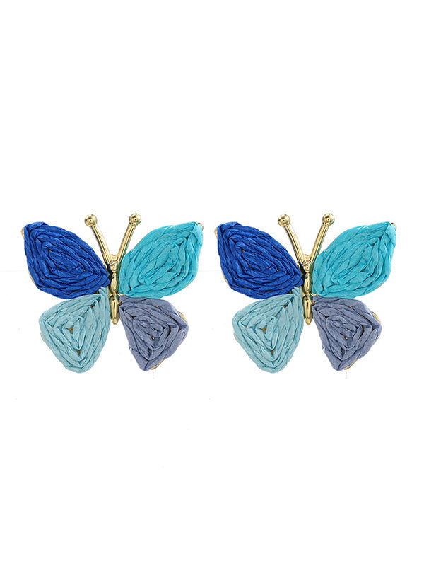 Boucles d'oreilles pendantes en forme de papillon 