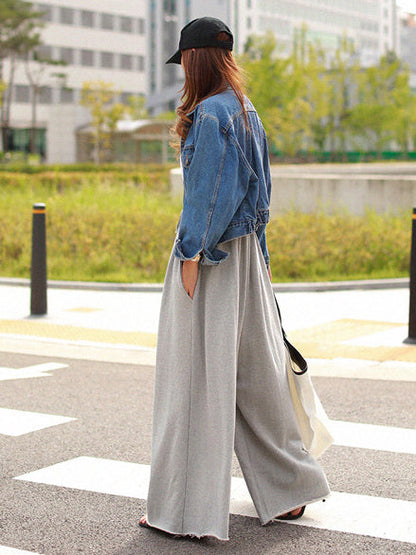 Solid Color Wide Pants Wide Leg Pants Casual Pants Bottoms