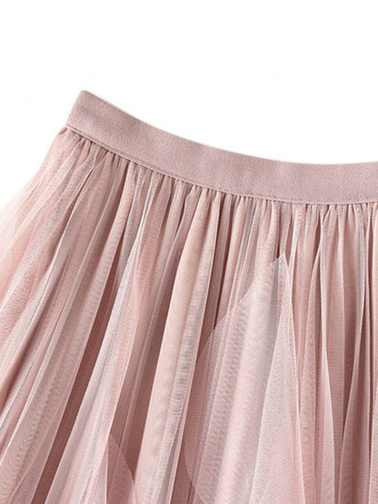 Original Stylish 7 Colors Falbala Gauze Skirt