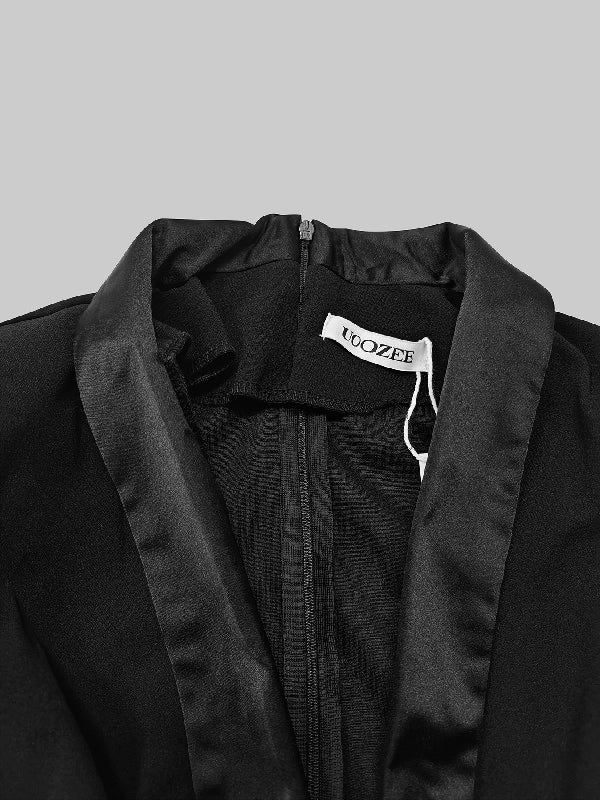 Robe longue moulante à manches longues et col en V profond, couleur unie 