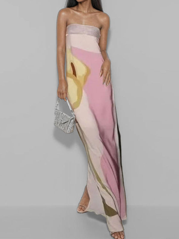 Robes longues tube amples à imprimé grande taille 