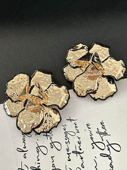 Flower Shape Geometric Earrings Accessories GOLD One_size
