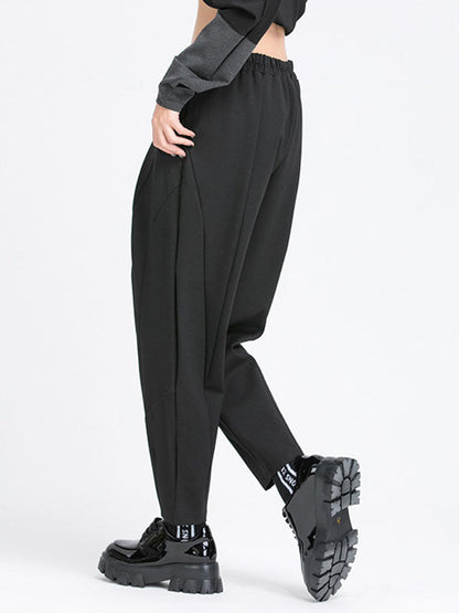 Pantalon sarouel simple, ample, élastique, couleur unie, décontracté 