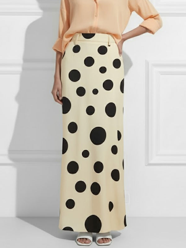 High Waisted No Belt Polka Dot Skirts Bottoms