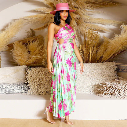 Amanda Pleated Cut-out Midi Dress