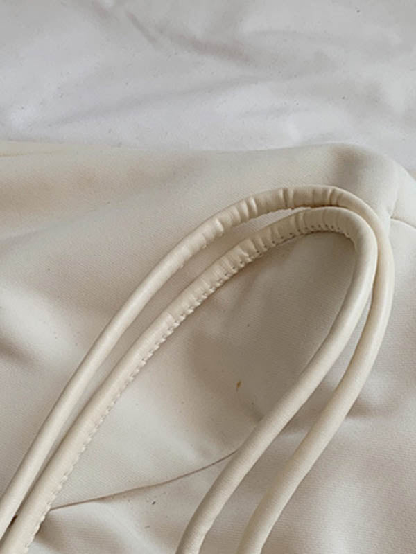 Geometric Solid Color Split-Joint Woven Bags Handbags