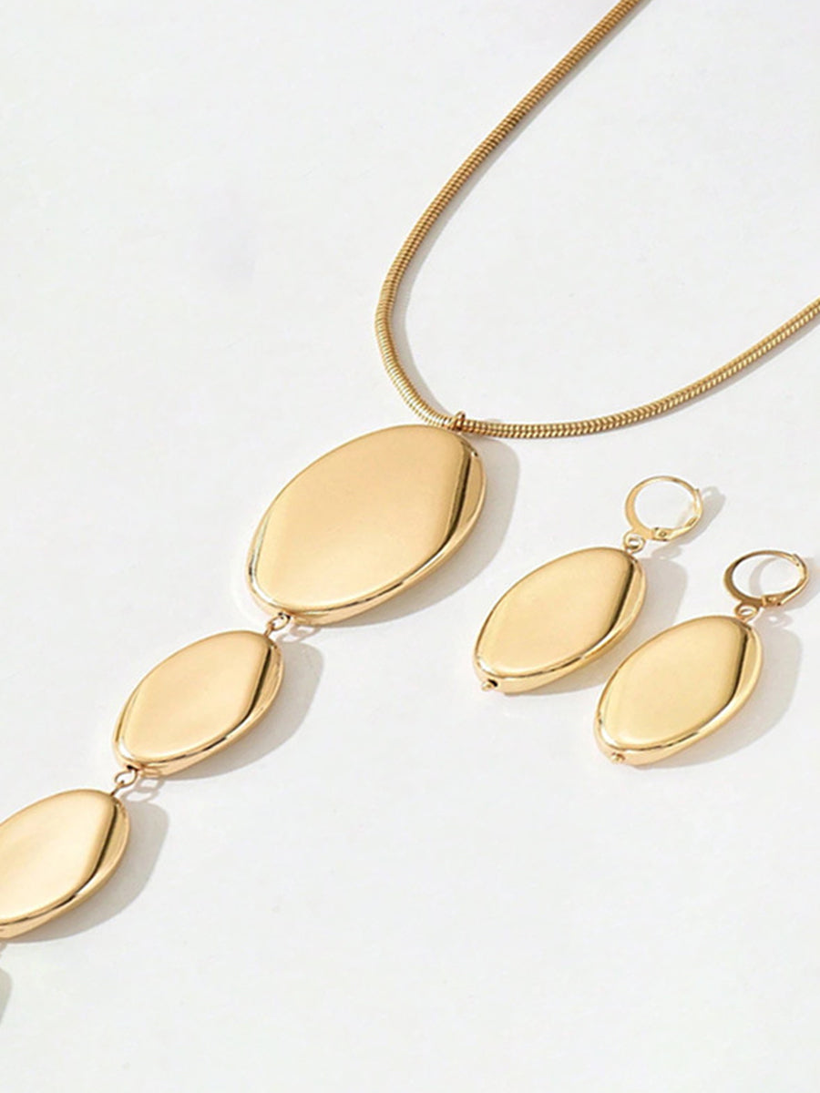 Geometric Two Pieces Set Necklaces Accessories Earrings Accessories