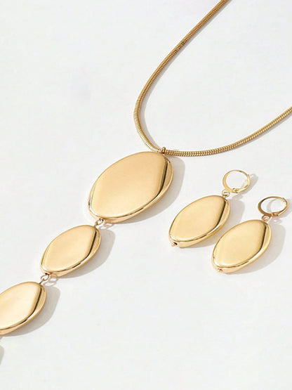 Geometric Two Pieces Set Necklaces Accessories Earrings Accessories