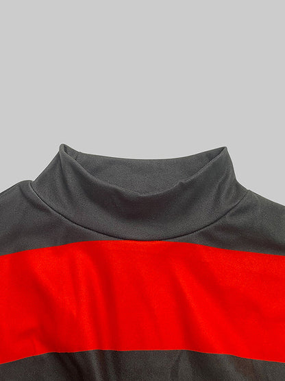 Bodycon Long Sleeves Flower Print High Neck Midi Dresses