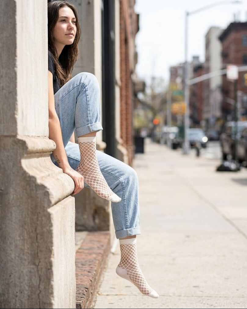 Midnight Lattice Fishnet Socks
