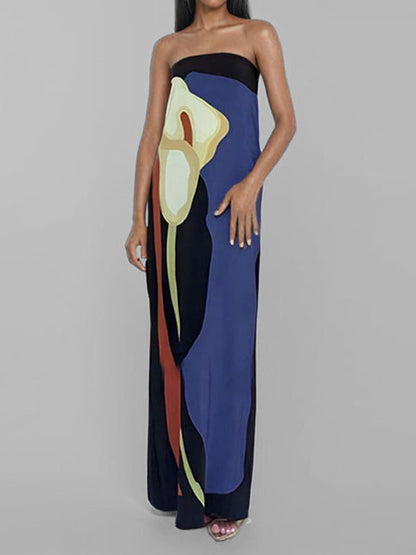 Robes longues tube amples à imprimé grande taille 