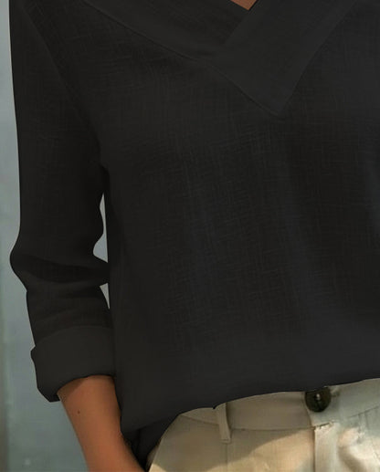 Aria | Women's Asymmetric V-Neck Long Sleeve Top