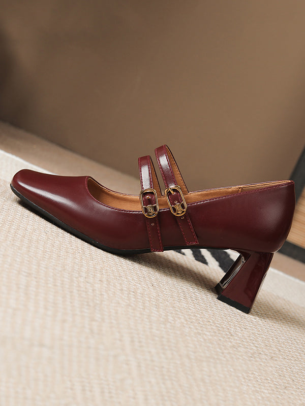 Escarpins à lacets et bout carré 