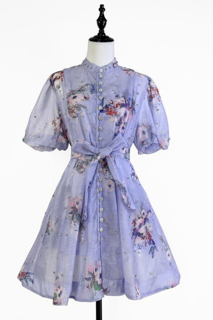 Caroline Floral Print Mini Dress