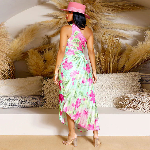 Amanda Pleated Cut-out Midi Dress