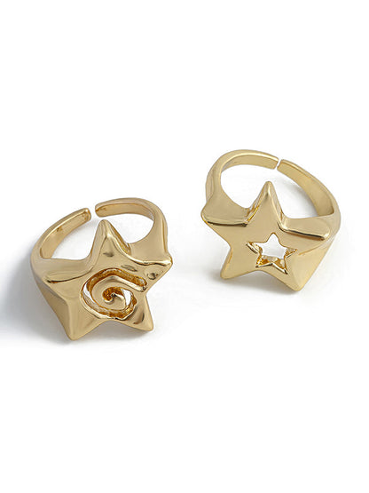 Normcore Adjustable Hollow Star Shape Rings Accessories
