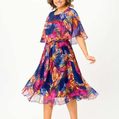 Savannah | Women's Chiffon Tummy Control Flowy Draped Dress