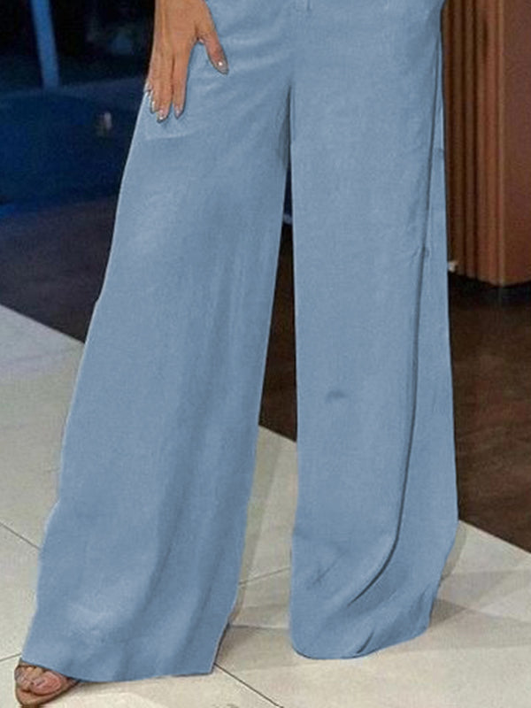 Long Sleeves Wide Leg Split-Joint Jumpsuits