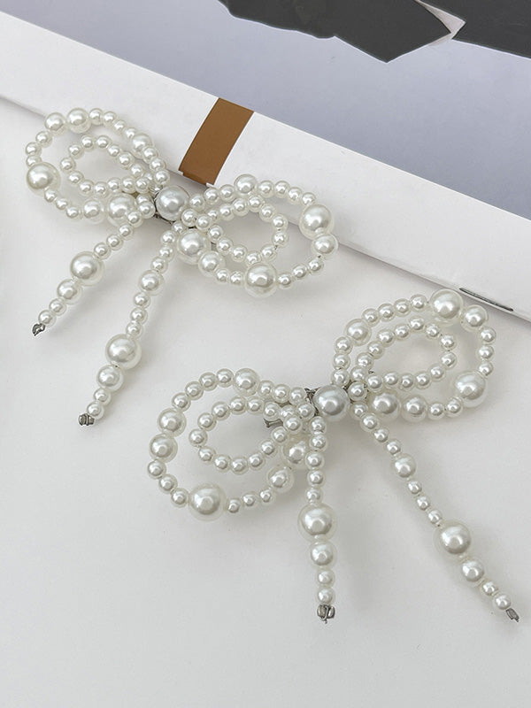 Irregularity Bow-Embellished Shiny Anklets