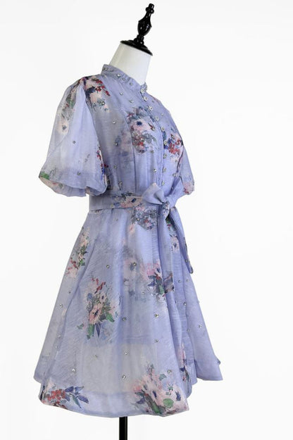 Caroline Floral Print Mini Dress