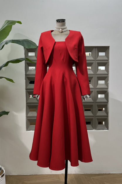 Cora Cropped Jacket + Midi Dress Set