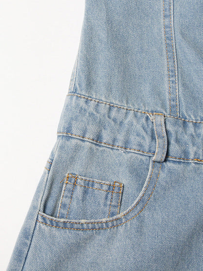 High Waisted Wide Leg Buttoned Hollow Pockets Split-Joint Tube Jumpsuits