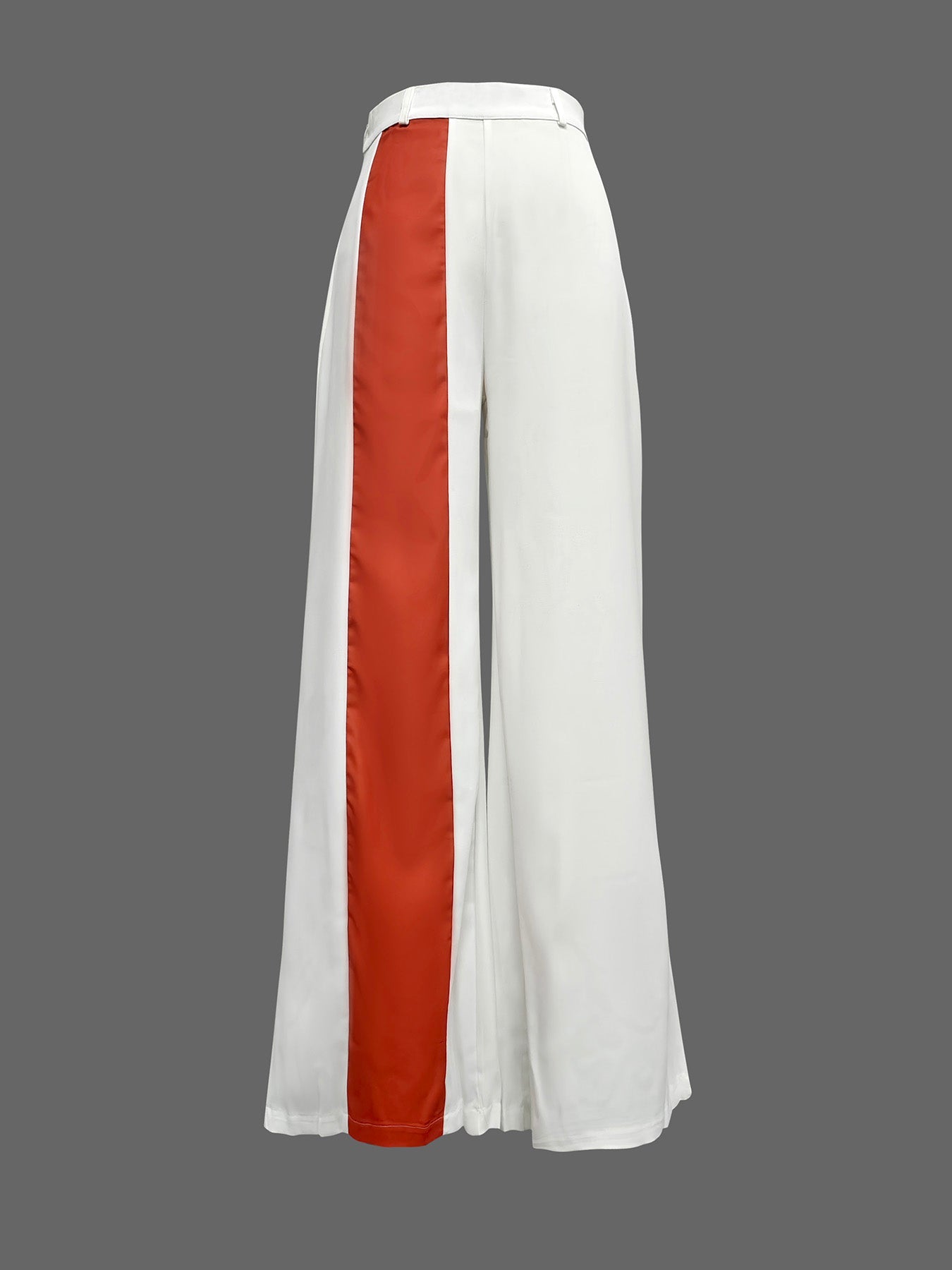 Batwing Sleeves Half Sleeves Solid Color Top + Contrast Color Wide Leg Pants Two Pieces Set