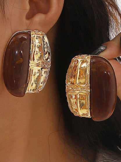 Geometric Split-Joint Drop Earrings GOLD One_size