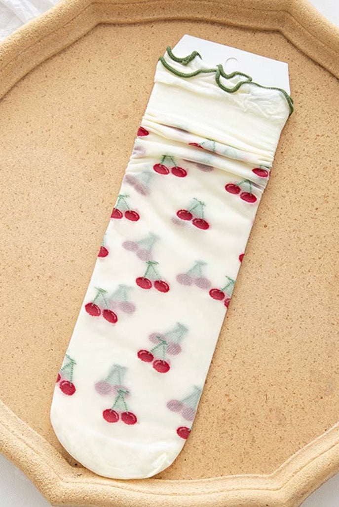 Whimsical Ruffle Edge Sheer Socks
