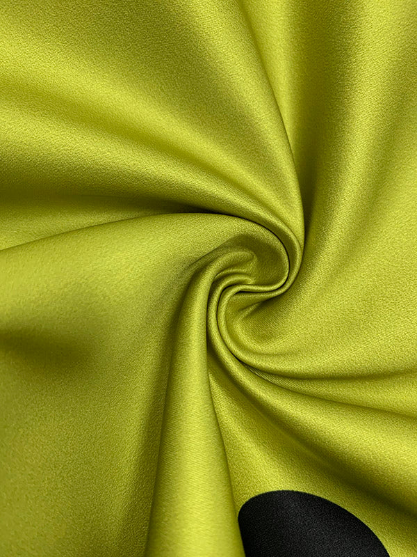 Long Sleeves Loose Pleated Polka-Dot Split-Joint Round-Neck Outerwear